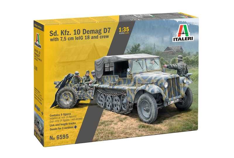 Model Kit military 6595 - Sd. Kfz. 10 Demag with Le. IG18 and Crew (1:35) Italeri