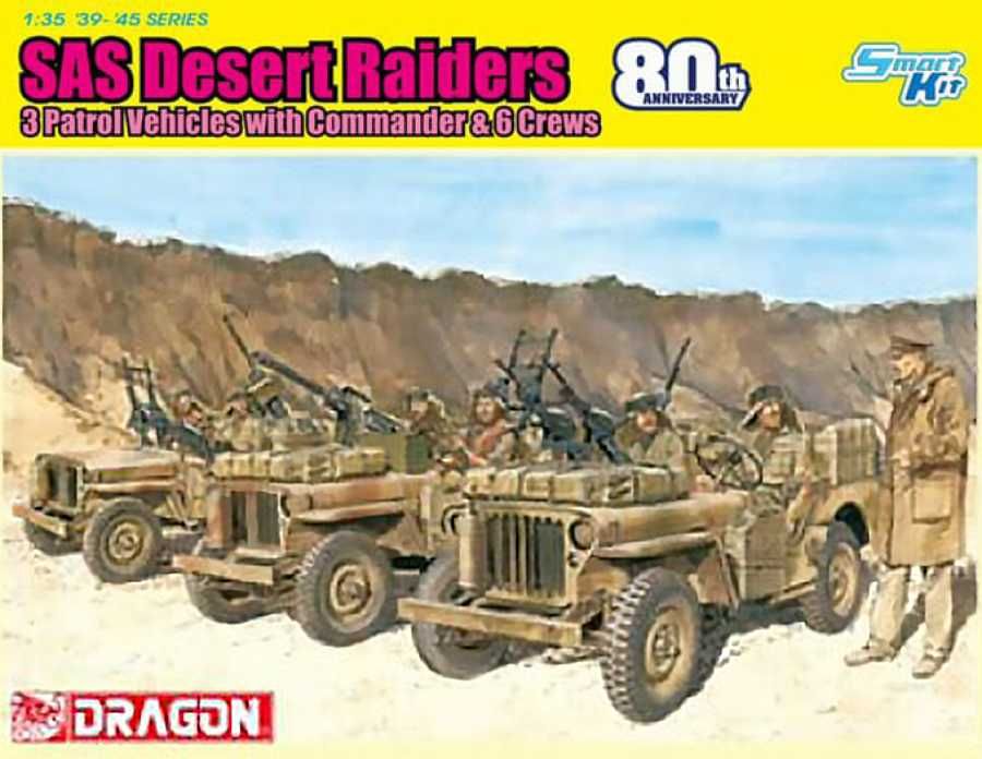Model Kit military 6931 - SAS 4X4 Truck Unit w/Commander and Crews (SAS 80th Anniversary) (1:35) Dragon