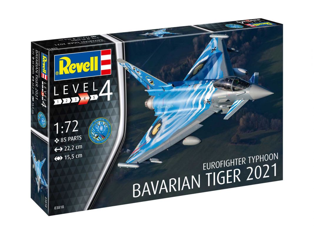 ModelSet letadlo 63818 - Eurofighter Typhoon"Bavarian Tiger 2021" (1:72) Revell