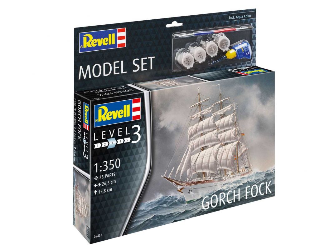 ModelSet loď 65432 - Gorch Fock (1:350) Revell