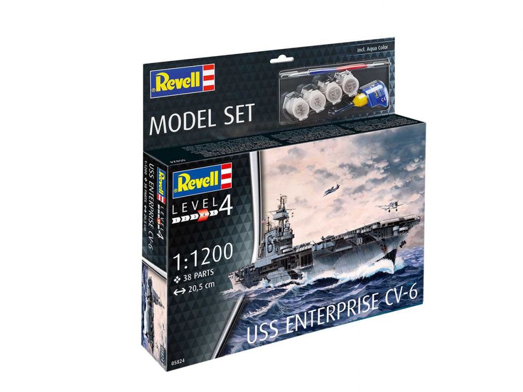 ModelSet loď 65824 - USS Enterprise (1:1200) Revell