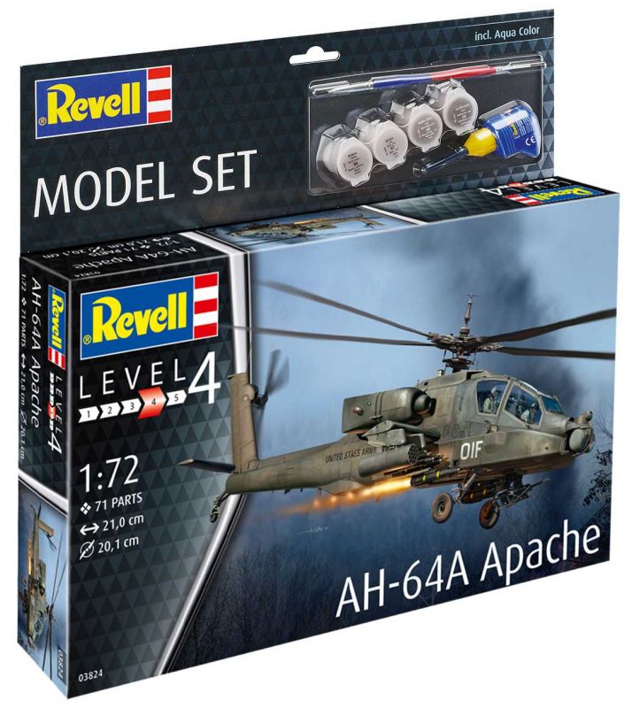 ModelSet vrtulník 63824 - AH-64A Apache (1:72) Revell