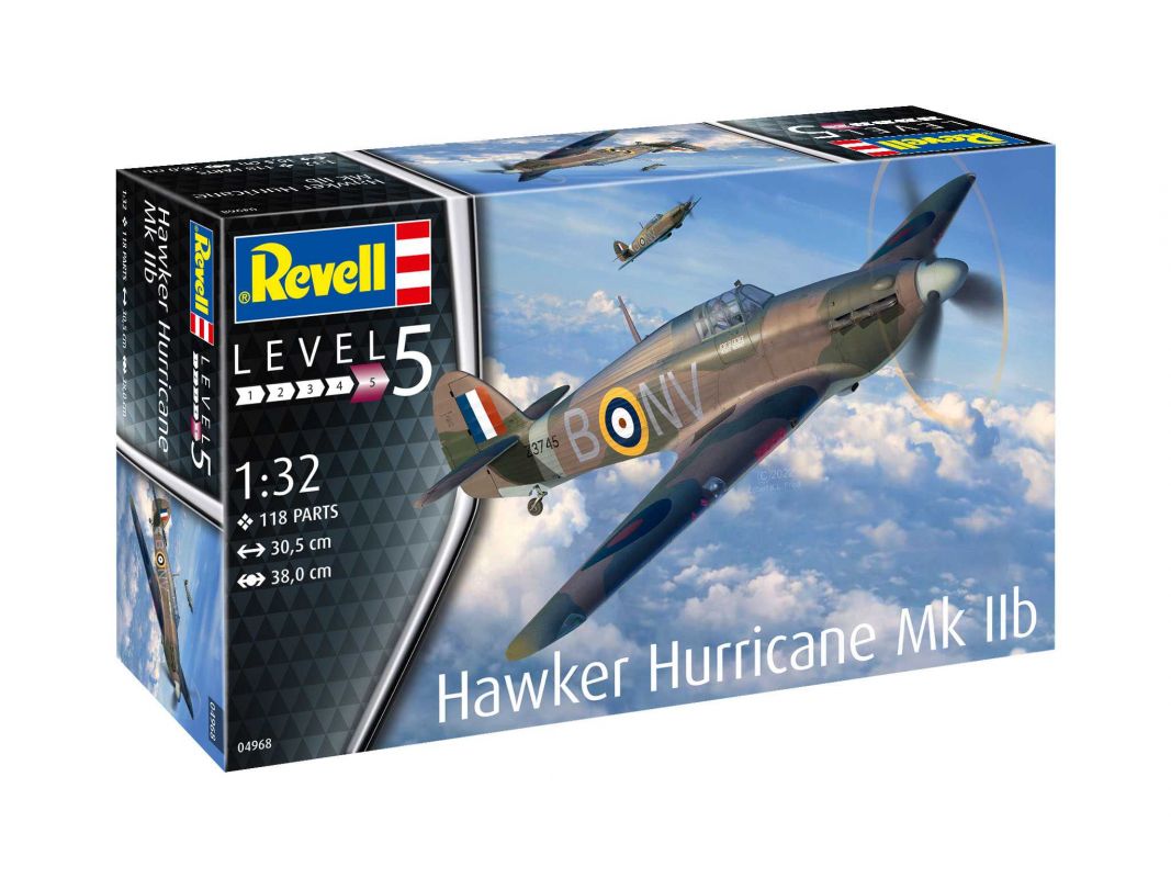 Plastic ModelKit letadlo 04968 - Hawker Hurricane Mk IIb (1:32) Revell
