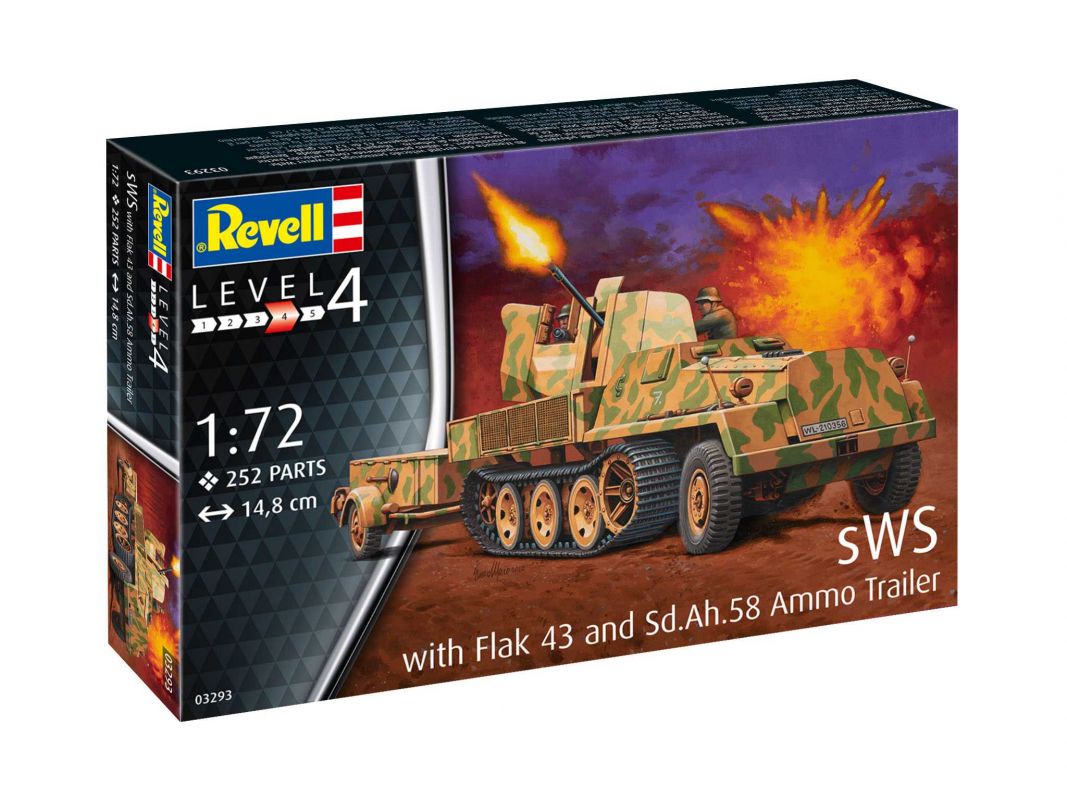 Plastic ModelKit military 03293 - sWS mit Flak-Aufbau als Sfl. mit 3,7cm Flak 43 (1:72) Revell