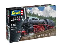 Plastic ModelKit lokomotiva 02168 - Express locomotive S3/6 BR18(5) with Tender 2‘2’T (1:87)