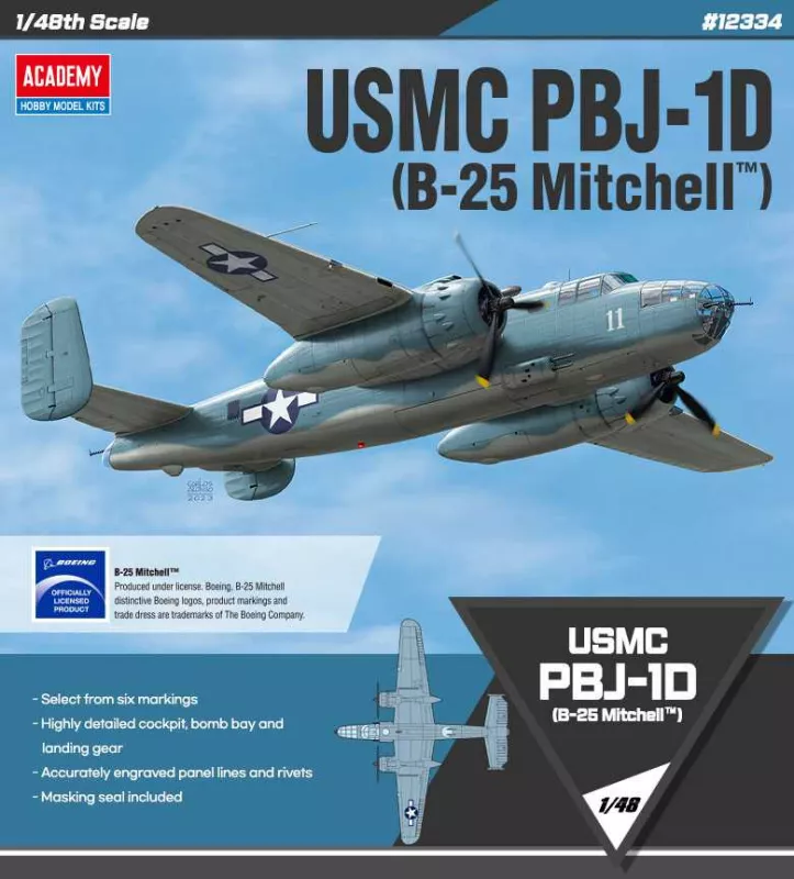 Model Kit letadlo 12334 - USMC PBJ-1D (B-25 Mitchell) (1:48)