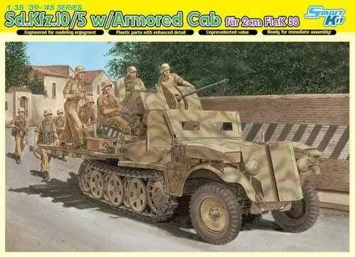 Model Kit military 6677 - Sd.Kfz.10/5 w/Armor Cab für 2cm Flak 38 (Smart Kit) (1:35)