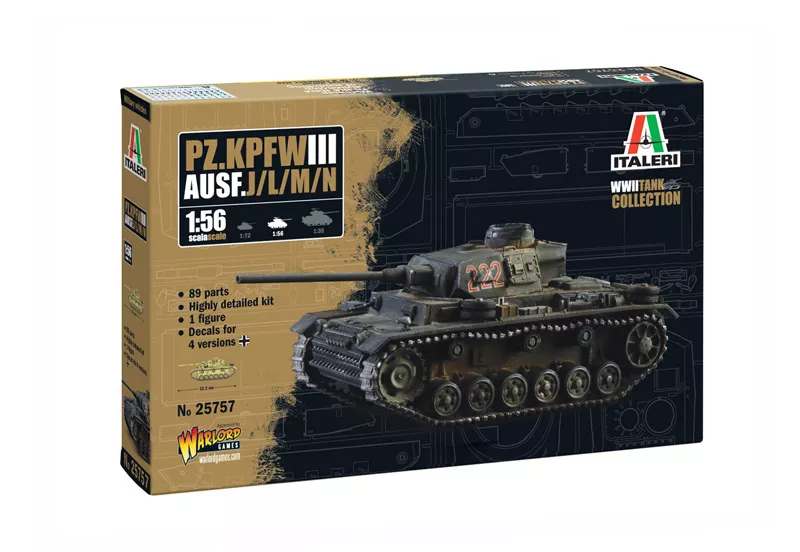 Model Kit tank 25757 - Pz. Kpfw. III Ausf. J//L/M/N (1:56)