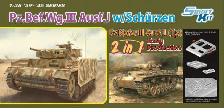 Model Kit tank 6628 - Pz.Bef.Wg.III Ausf.J / Pz.III Ausf.J (Tp) Early Production (2 in 1) (1:35)