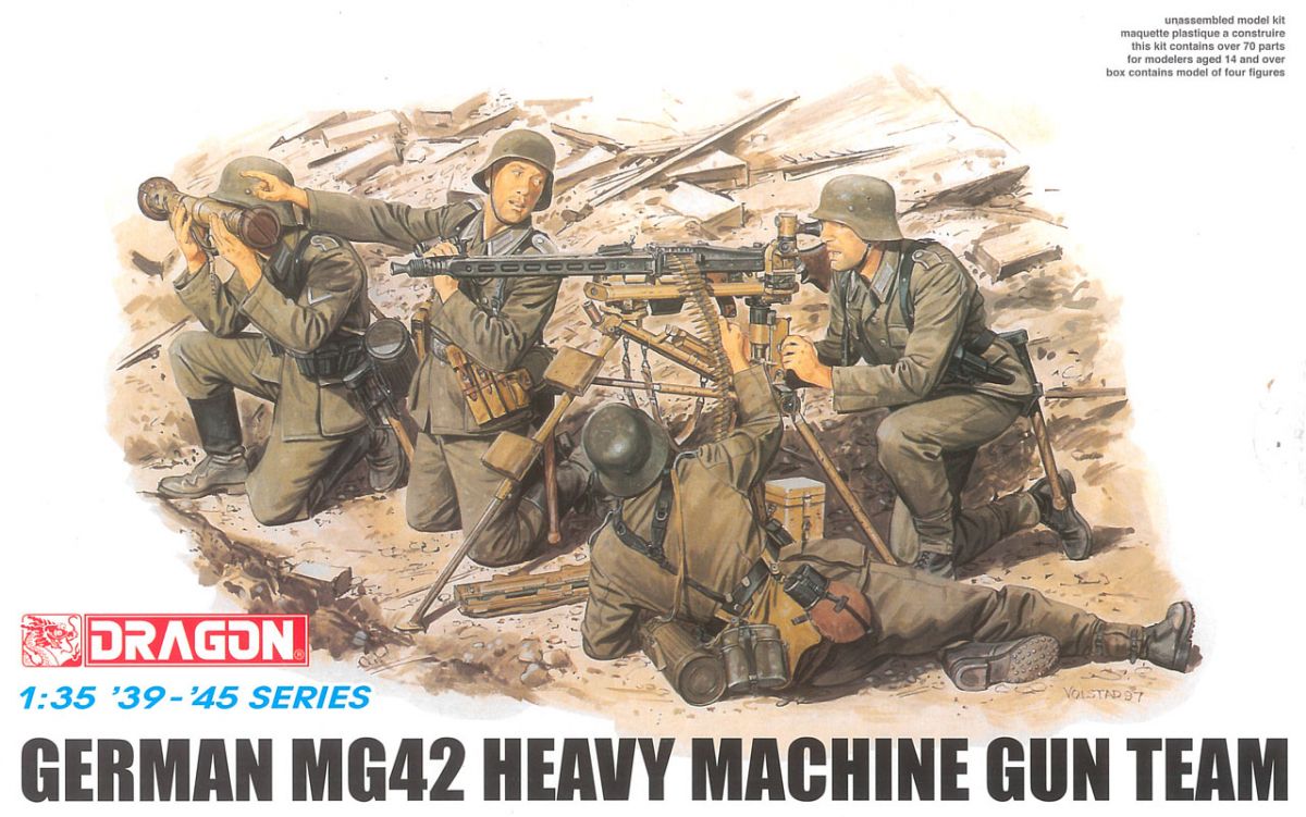 Model Kit figurky 6064 - GERMAN MG42 HEAVY MACHINE GUN TEAM (1:35)