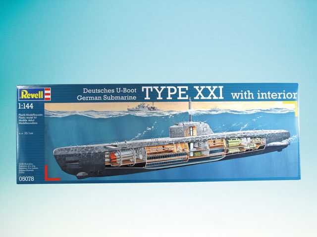 Plastic ModelKit ponorka 05078 - Deutsches U-Boot Typ XXI mit Interieur (1:144)