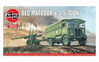 Classic Kit VINTAGE military A01314V - AEC Matador &amp; 5.5&quot; Gun (1:76)