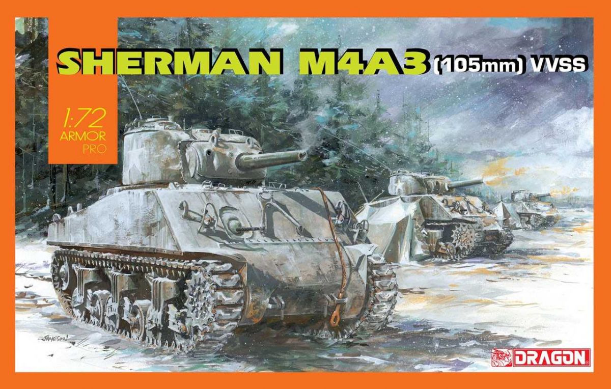 Model Kit tank 7569 - Sherman M4A3 (105mm) VVSS (1:72) Dragon