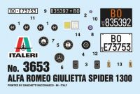 Model Kit auto 3653 - ALFA ROMEO GIULIETTA SPIDER 1300 (1:24) Italeri