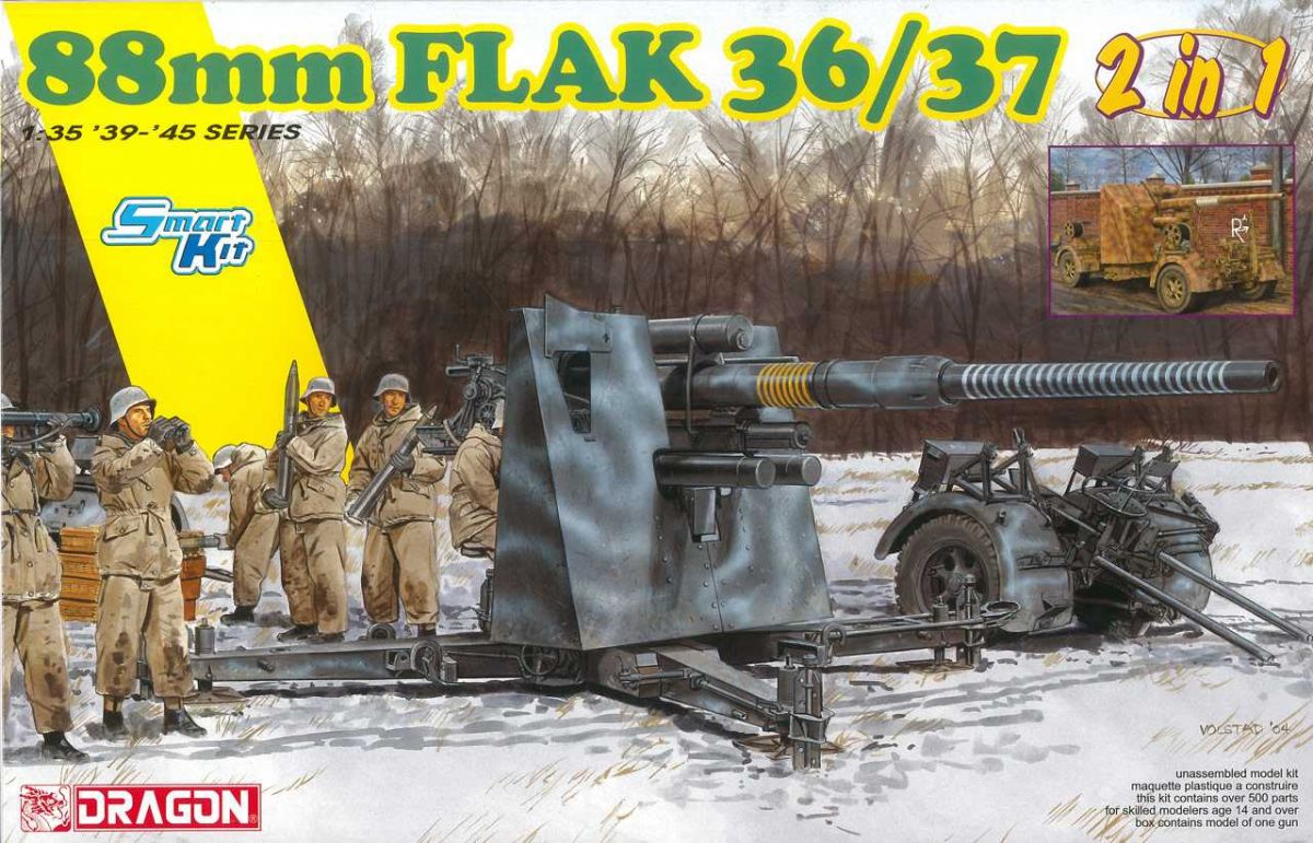Model Kit military 6923 - 88mm FlaK 36/37 (2 in 1) (1:35) Dragon