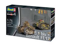 Plastic ModelKit military 03278 - Char B.1 bis & Renault FT.17 (1:76) Revell