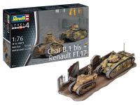 Plastic ModelKit military 03278 - Char B.1 bis & Renault FT.17 (1:76) Revell