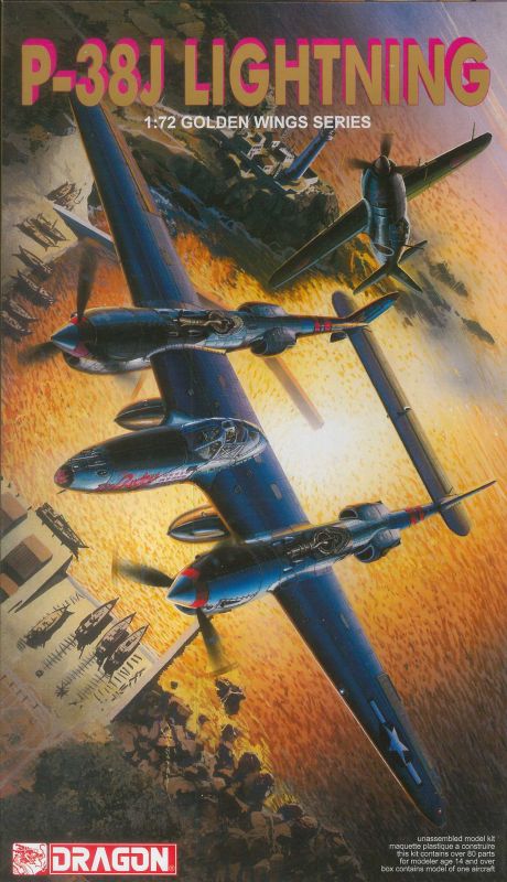Model Kit letadlo 5018 - P-38J LIGHTNING (1:72) Dragon