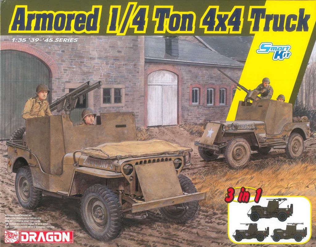 Model Kit military 6727 - Armored 1/4-Ton 4x4 Truck 3v1 (1:35) Dragon