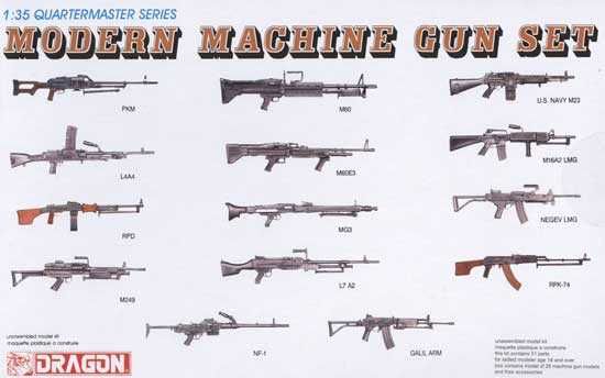 Model Kit zbraně 3806 - MODERN MACHINE GUN SET Dragon