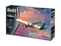 Plastic ModelKit letadlo 03883 - Embraer 190 Lufthansa New Livery (1:144) Revell