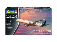 Plastic ModelKit letadlo 03883 - Embraer 190 Lufthansa New Livery (1:144) Revell