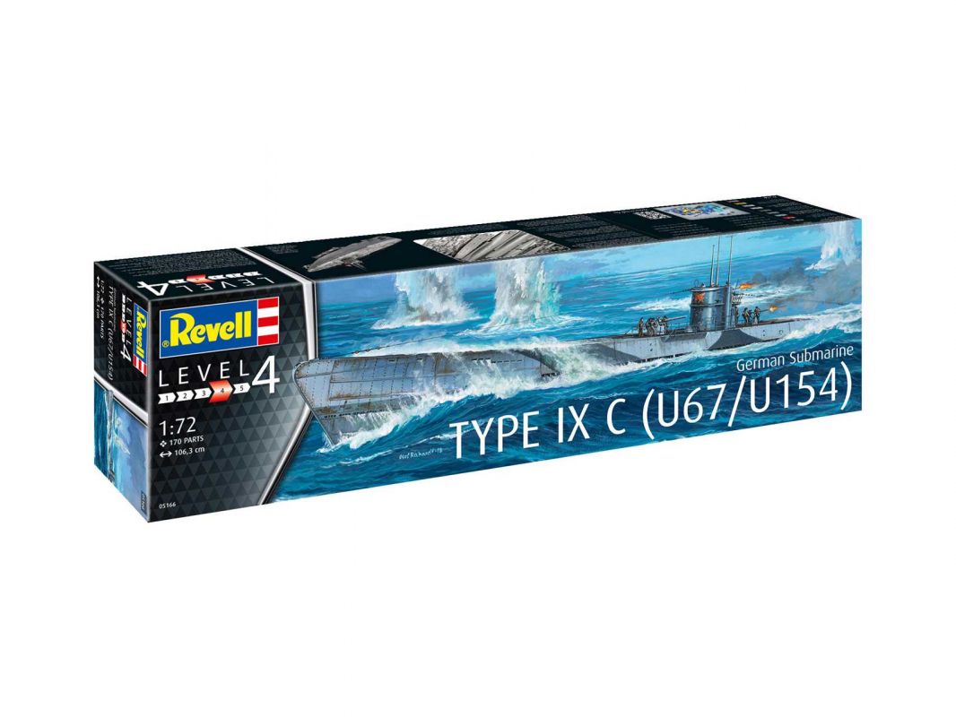 Plastic ModelKit ponorka 05166 - German Submarine Type IXC U67/U154 (1:72) Revell