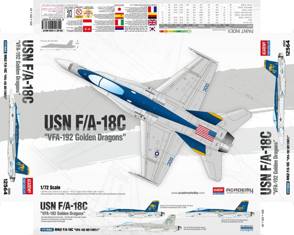 Model Kit letadlo 12564 - USN F/A-18C "VFA-192 Golden Dragons" (1:72) Academy
