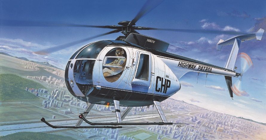 Model Kit vrtulník 12249 - HUGHES 500D POLICE HELICOPTER (1:48) Academy