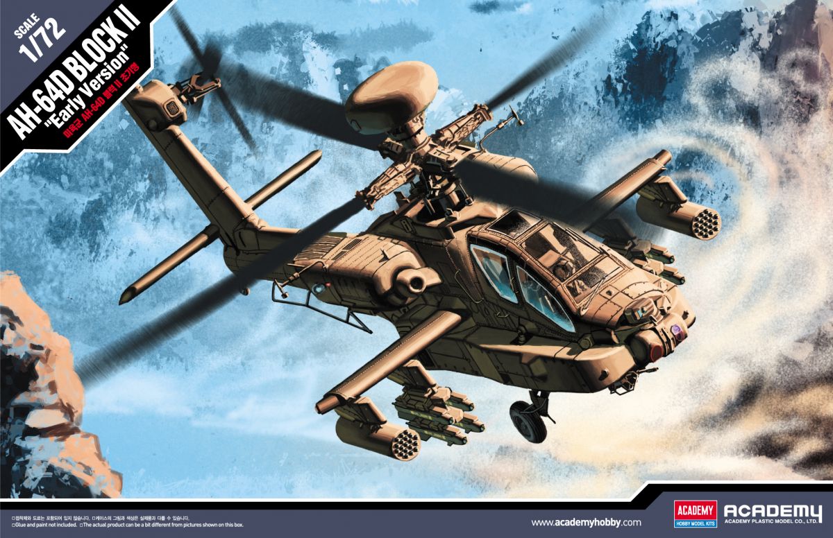 Model Kit vrtulník 12514 - U.S. ARMY AH-64D (1:72) Academy