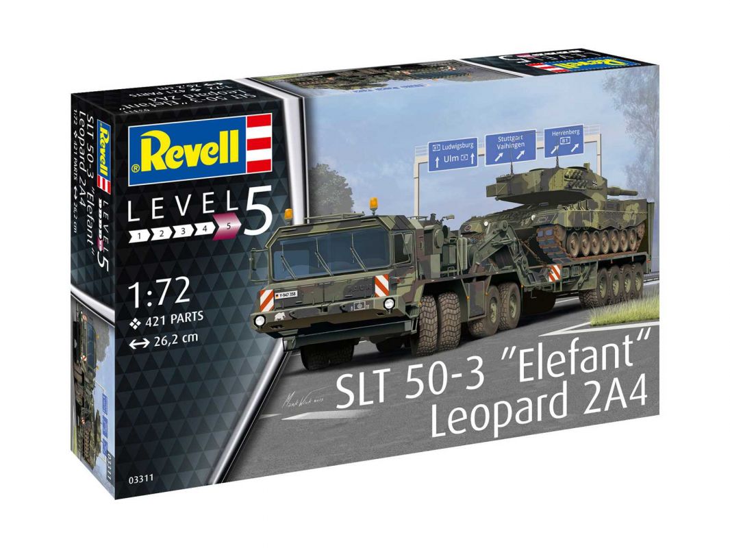 Plastic Modelkit military 03311 - SLT 50-3 "Elefant" + Leopard 2A4 (1:72) Revell