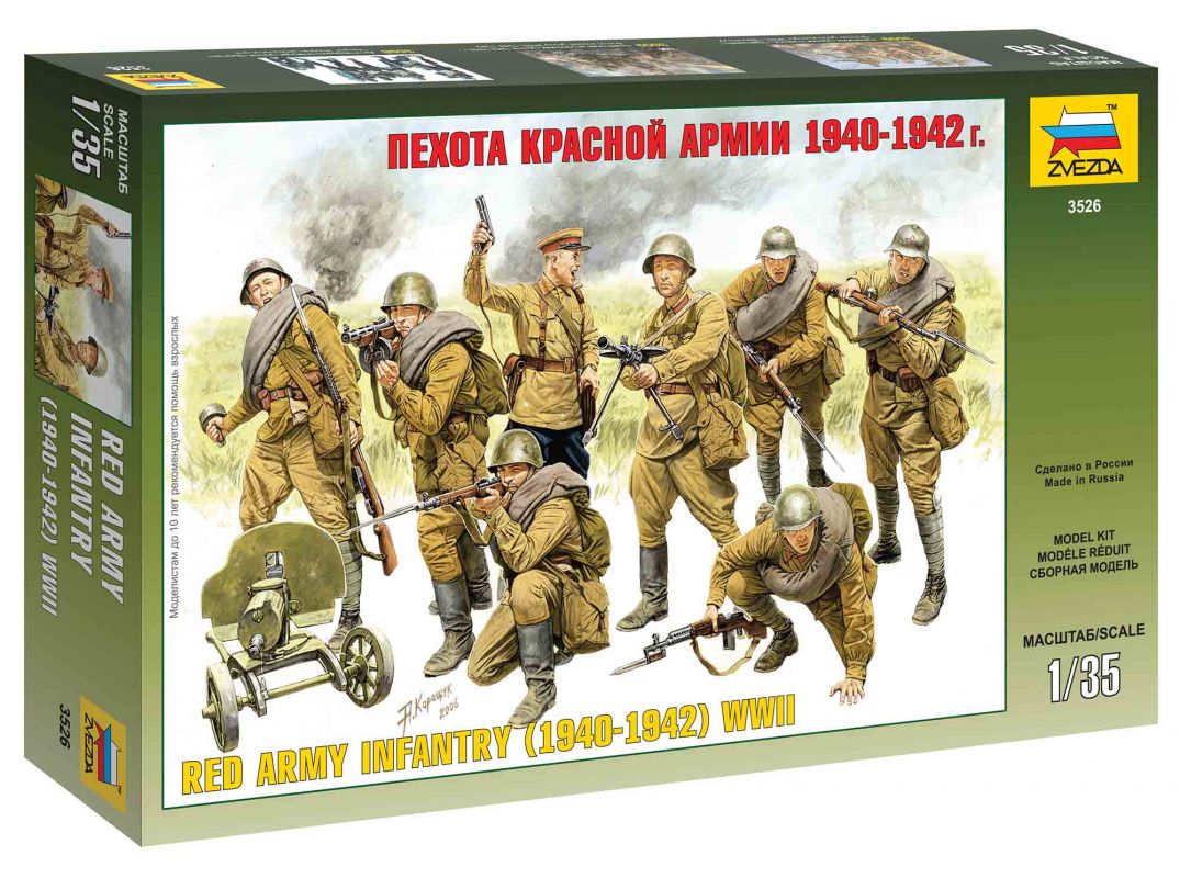 Model Kit figurky 3526 - Red Army Infantry (1940-42) (1:35) Zvezda