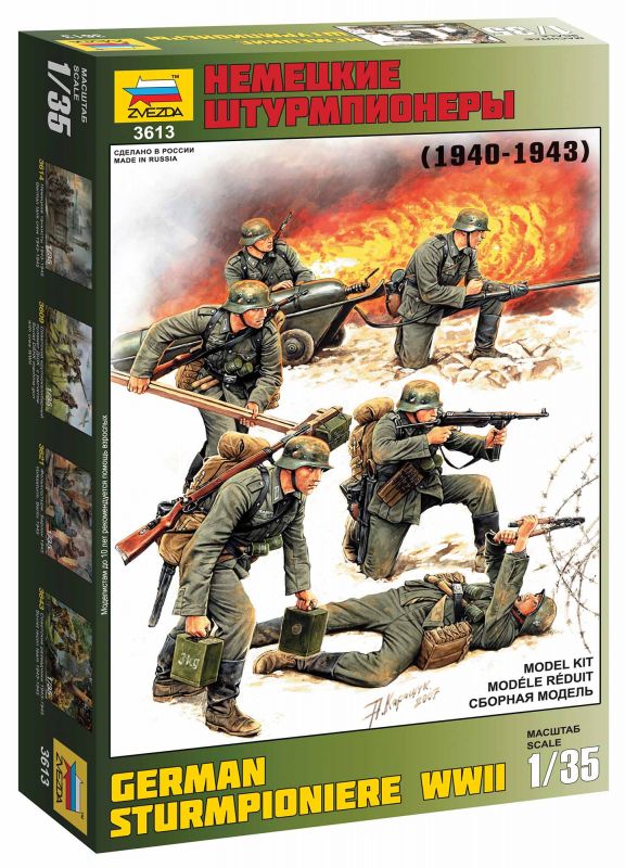 Model Kit figurky 3613 - German Sturmpioniere WWII (re-release) (1:35) Zvezda