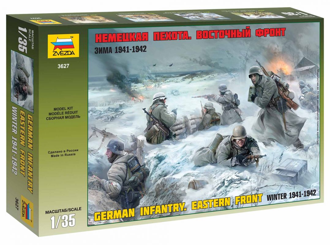 Model Kit figurky 3627 - German Infantry Winter 1941/42 (1:35) Zvezda