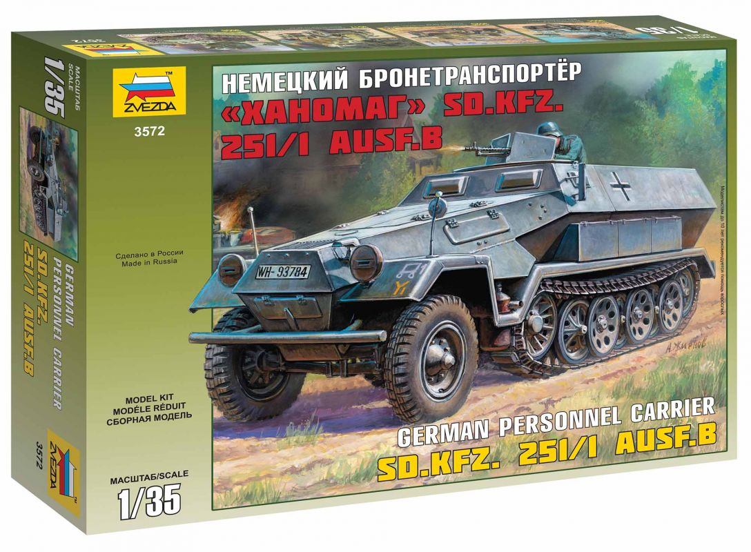 Model Kit military 3572 - Hanomag Sd.Kfz.251/1 Ausf.B (1:35) Zvezda
