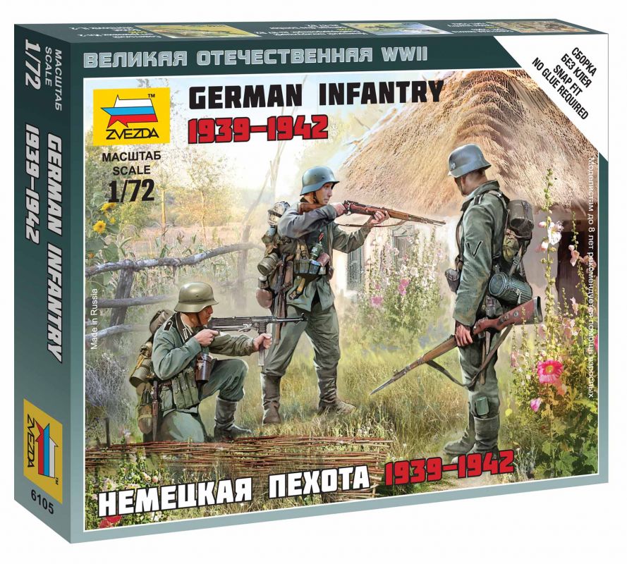 Wargames (WWII) figurky 6105 - German Infantry East Front 1941 (1:72) Zvezda