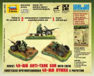 Wargames (WWII) figurky 6112 - Soviet Gun 45mm (1:72) Zvezda