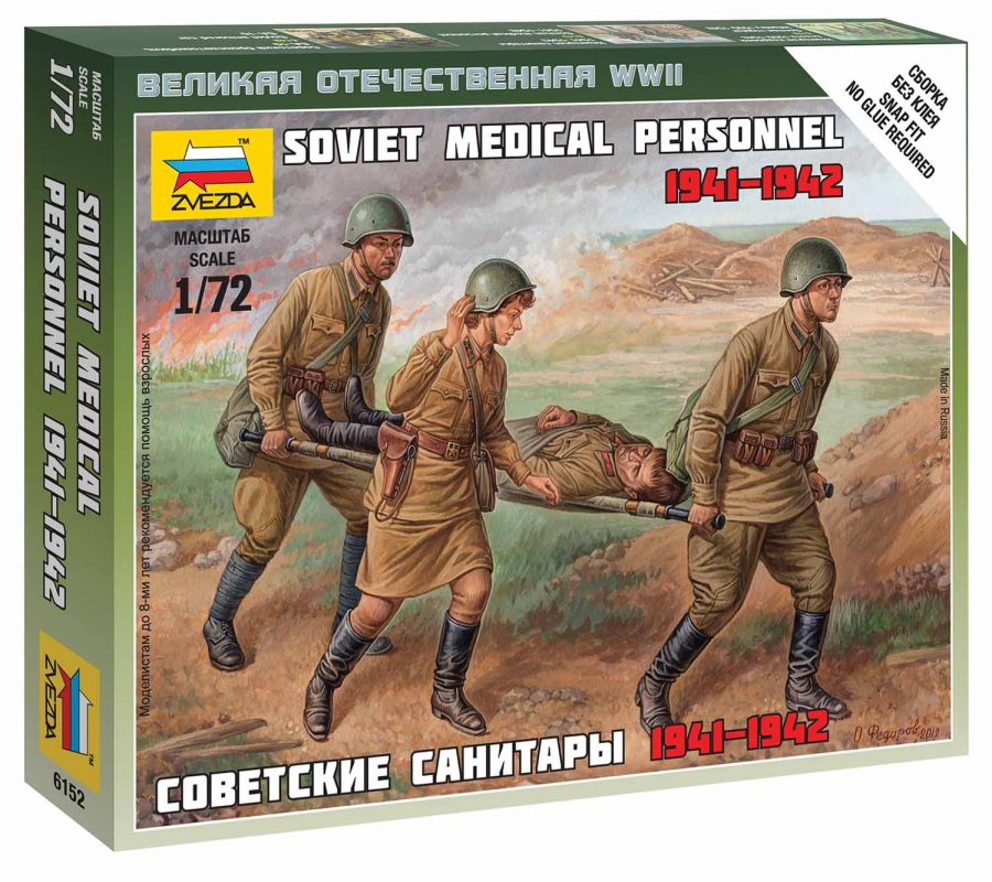 Wargames (WWII) figurky 6152 - Soviet Medical Personnel 1941-42 (1:72) Zvezda