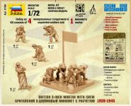 Wargames (WWII) figurky 6168 - British Mortar with crew 1939-42 (1:72) Zvezda