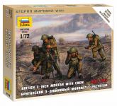 Wargames (WWII) figurky 6168 - British Mortar with crew 1939-42 (1:72) Zvezda