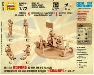 Wargames (WWII) figurky 6170 - British Bofors 40mm Mk-2 AA-Gun (1:72) Zvezda