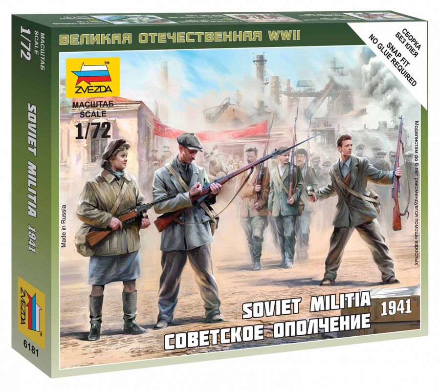 Wargames (WWII) figurky 6181 - Soviet Militia 1941 (1:72) Zvezda