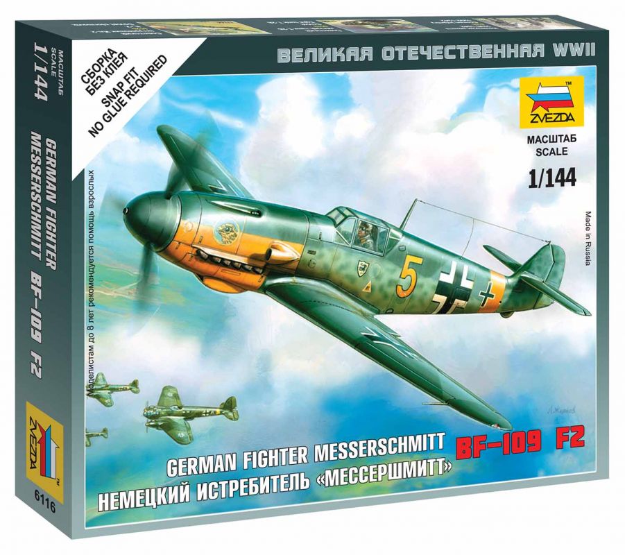Wargames (WWII) letadlo 6116 - Messerschmitt Bf 109F-2 (1:144) Zvezda
