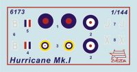 Wargames (WWII) letadlo 6173 - British Fighter "Hurricane Mk-1" (1:144) Zvezda