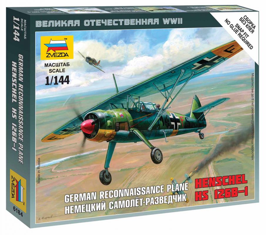 Wargames (WWII) letadlo 6184 - Henschel HS-126B (1:144) Zvezda
