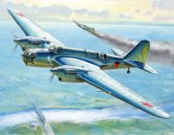 Wargames (WWII) letadlo 6185 - Soviet Bomber SB-2 (1:200) Zvezda