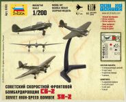 Wargames (WWII) letadlo 6185 - Soviet Bomber SB-2 (1:200) Zvezda