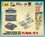 Wargames (WWII) tank 6119 - German Tank Panzer III (1:100) Zvezda