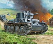 Wargames (WWII) tank 6130 - German Light Tank PZ.KPFW.38 (T) (1:100) Zvezda