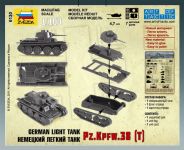 Wargames (WWII) tank 6130 - German Light Tank PZ.KPFW.38 (T) (1:100) Zvezda